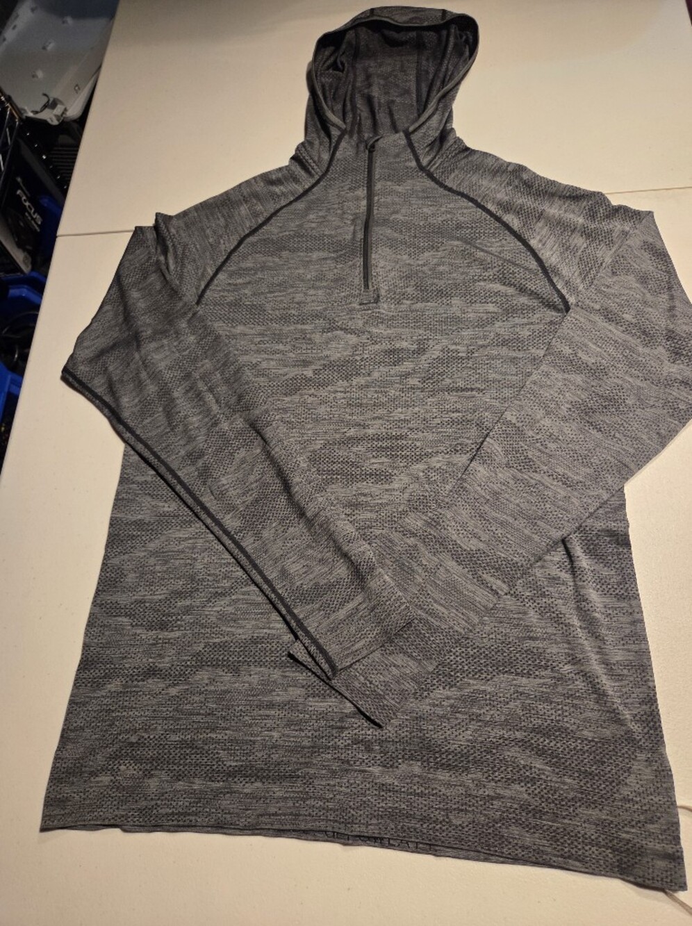 Lululemon Men's Gray Hooded Quarter-Zip